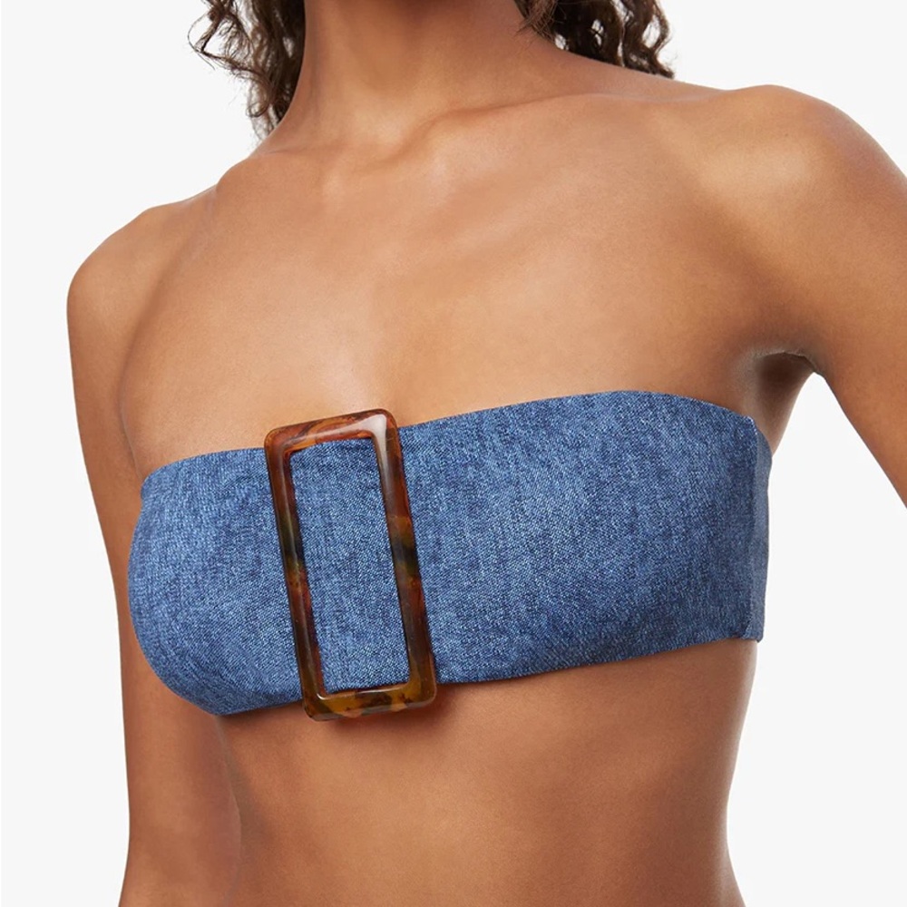 WeWoreWhat Blue Bandeau Bikini Top